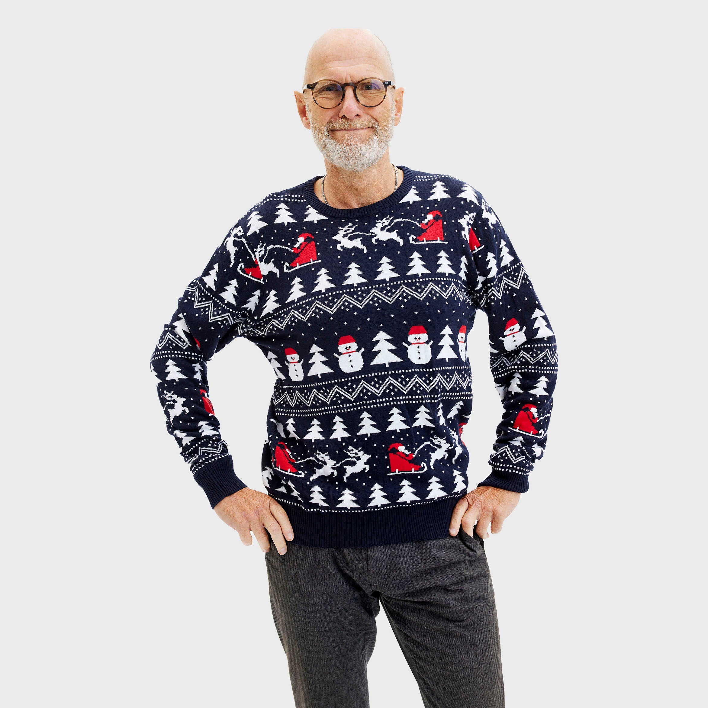 The Stylish Navy Christmas Sweater – Men